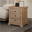 Pemberly Row Chairside Table with Three Storage Drawers in Camel Beige Finish
