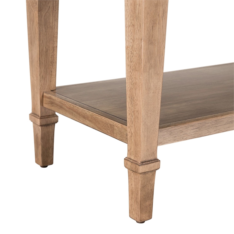 Pemberly Row Sofa Table with 4 Storage Drawers and Shelf in Brown