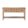 Pemberly Row Sofa Table with 4 Storage Drawers and Shelf in Brown