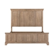 Pemberly Row King Panel Bed Frame with Step Crown and Reeded Detail in Brown