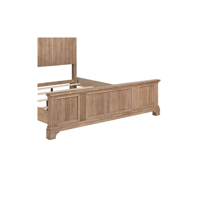 Pemberly Row King Panel Bed Frame with Step Crown and Reeded Detail in Brown