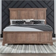 Pemberly Row King Panel Bed Frame with Step Crown and Reeded Detail in Brown