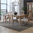 Pemberly Row 5 Piece Rectangular Dining Set with Spindle Chairs in Brown