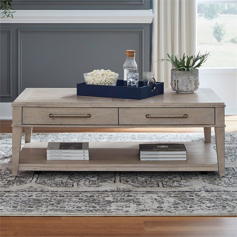 Pemberly Row Rectangular Cocktail Table in White W50 x D31 x H18