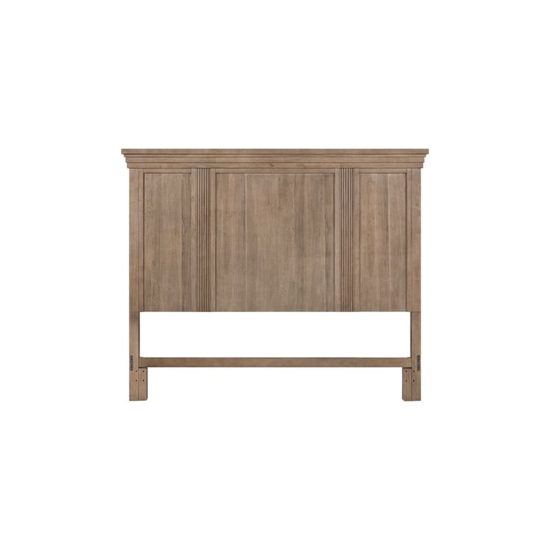 Pemberly Row King Panel Bed Headboard with Step Crown in Brown