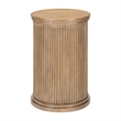 Pemberly Row Round Chairside Table with Reeded Accents in Brown
