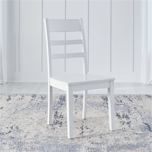Pemberly Row Ladderback Dining Side Chairs Set of 2 in White