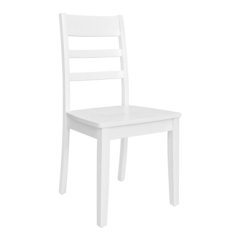 Pemberly Row 5 Piece Drop Leaf Table Set with Ladderback Chairs in White