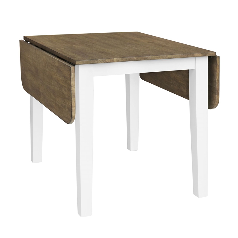 Pemberly Row 5 Piece Drop Leaf Table Set with Ladderback Chairs in White