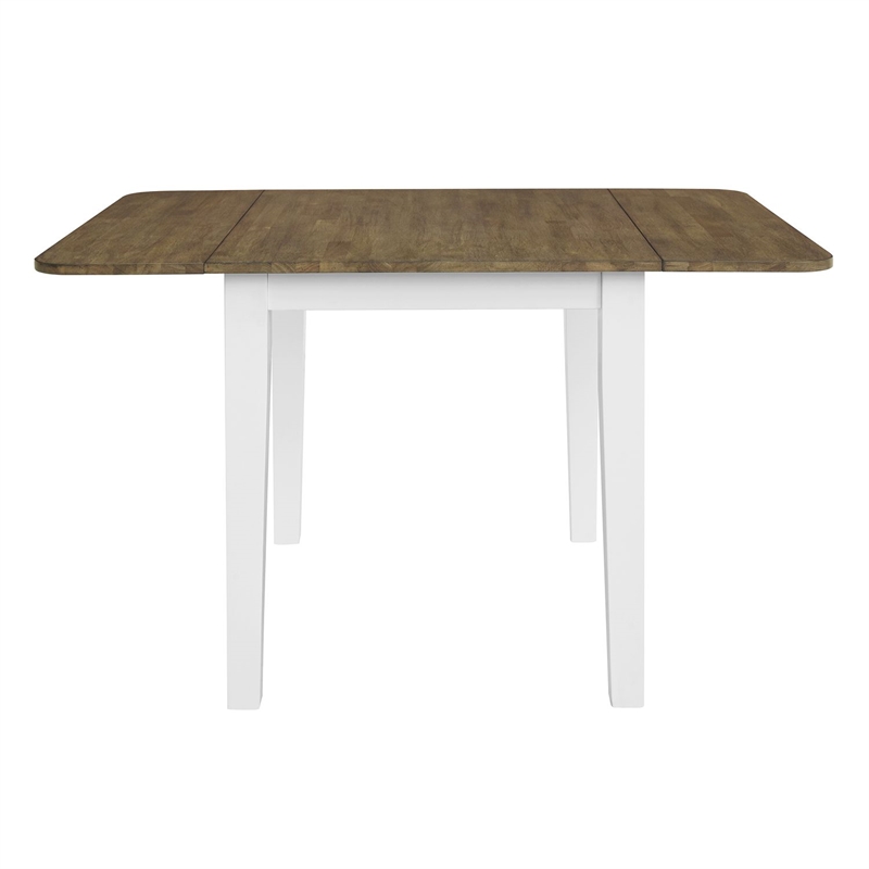 Pemberly Row 5 Piece Drop Leaf Table Set with Ladderback Chairs in White