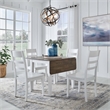 Pemberly Row 5 Piece Drop Leaf Table Set with Ladderback Chairs in White