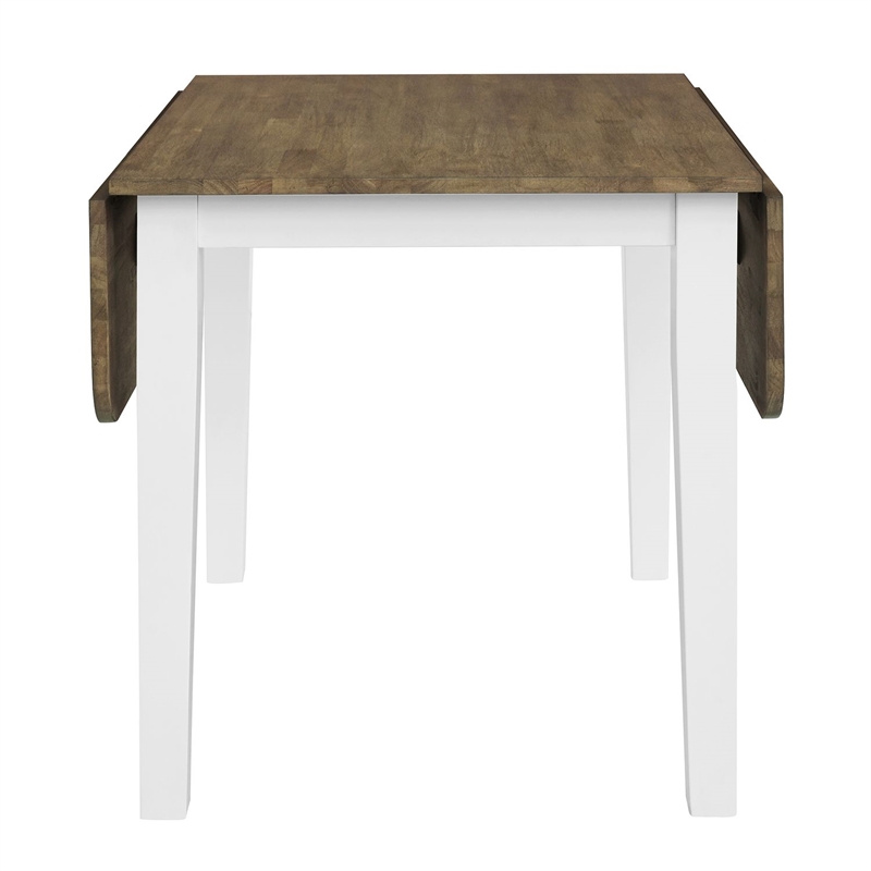 Pemberly Row Drop Leaf Kitchen Dining Table with 2 Leaves in White