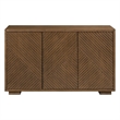 Pemberly Row 3 Door Accent Cabinet with Reeded Pattern in Brown