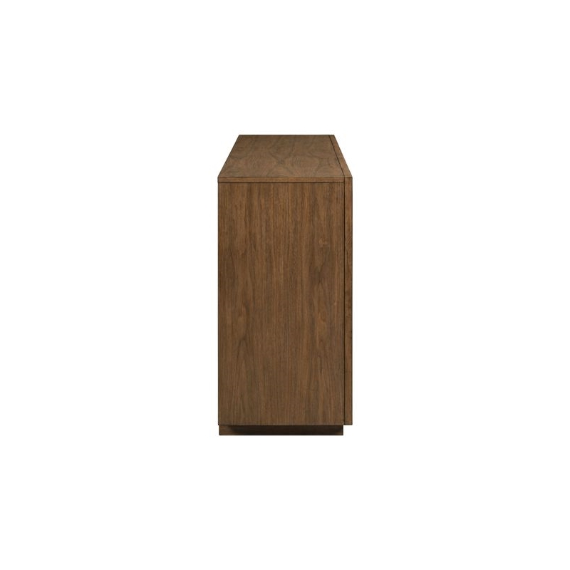 Pemberly Row 3 Door Accent Cabinet with Reeded Pattern in Brown