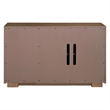 Pemberly Row 3 Door Accent Cabinet with Reeded Pattern in Brown