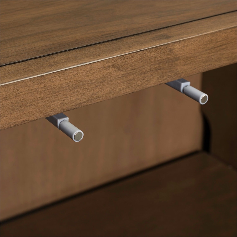 Pemberly Row 3 Door Accent Cabinet with Reeded Pattern in Brown