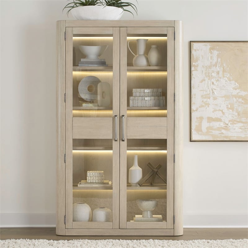 Pemberly Row Bunching Display Cabinet with LED Lighting in White