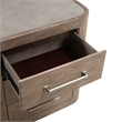 Pemberly Row Nightstand with Built-In Charging Station in Brown