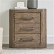 Pemberly Row Nightstand with Built-In Charging Station in Brown