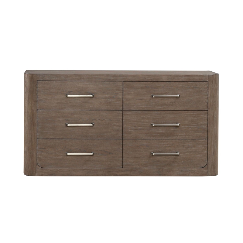 Pemberly Row 6-Drawer Bedroom Dresser with Cedar Lined Storage in Brown