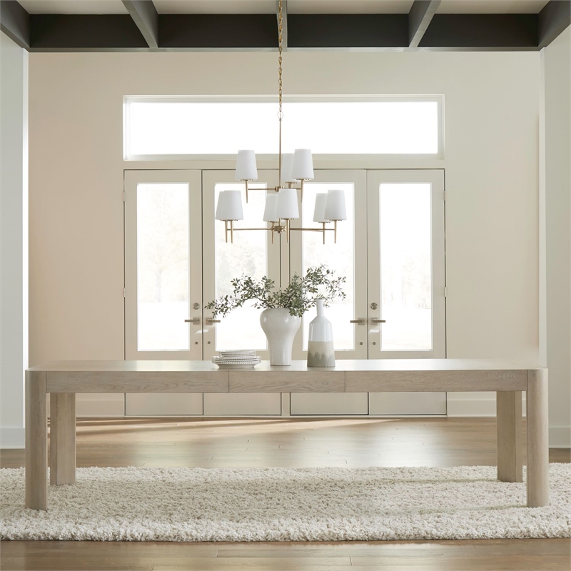 Pemberly Row Rectangular Dining Table with 24 Inch Leaf in White