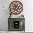 Pemberly Row Dining Server with Wine Storage and Felt Lined Drawers in Gray