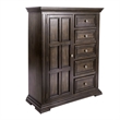 Pemberly Row Door Chest with 5 Drawers and 3 Adjustable Shelves in Brown