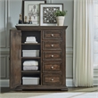 Pemberly Row Door Chest with 5 Drawers and 3 Adjustable Shelves in Brown