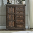 Pemberly Row Door Chest with 5 Drawers and 3 Adjustable Shelves in Brown
