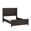 Pemberly Row Full Panel Bed Dresser and Mirror Set with Barn Door in Gray