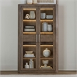 Pemberly Row Bunching Glass Display Cabinet with LED Lighting in Brown