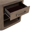 Pemberly Row Open Nightstand with Charging Station and Shelf in Brown