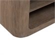 Pemberly Row Open Nightstand with Charging Station and Shelf in Brown