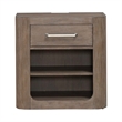 Pemberly Row Open Nightstand with Charging Station and Shelf in Brown
