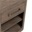 Pemberly Row Open Nightstand with Charging Station and Shelf in Brown