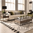 Pemberly Row 3 Piece Cocktail and End Table Set with Glass Tops in Brown