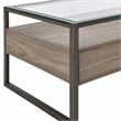 Pemberly Row 3 Piece Cocktail and End Table Set with Glass Tops in Brown