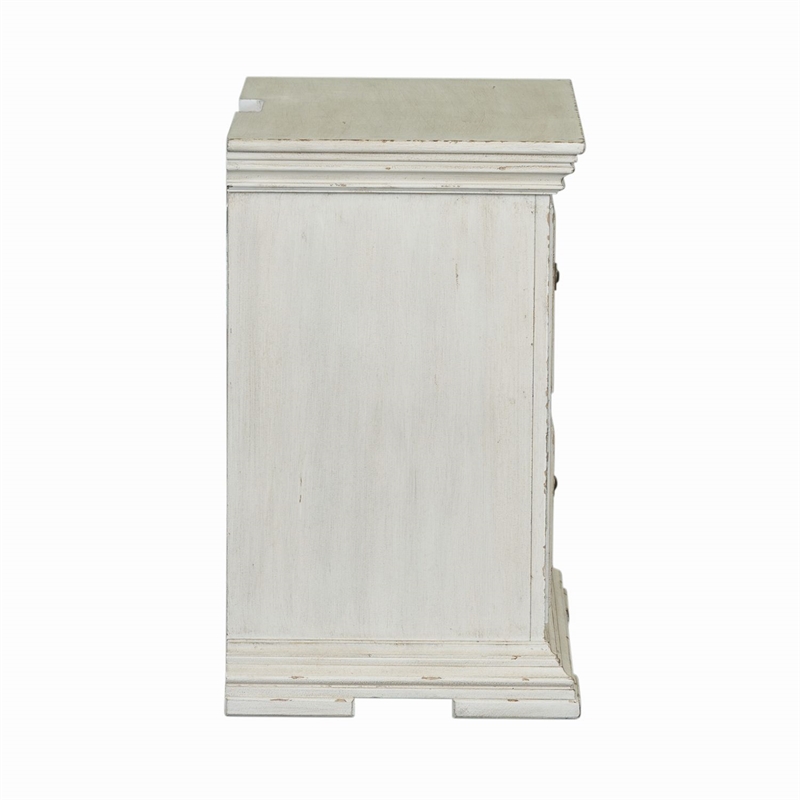 Pemberly Row 2 Drawer Nightstand with Charging Station in Whitestone