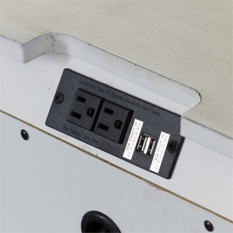 Pemberly Row 2 Drawer Nightstand with Charging Station in Whitestone