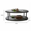Pemberly Row Oval Cocktail Table with Casters and Metal Legs in Gauntlet Gray