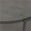 Pemberly Row Oval Cocktail Table with Casters and Metal Legs in Gauntlet Gray