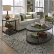 Pemberly Row 3 Piece Oval Cocktail and Tiered End Table Set in Gray