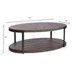 Pemberly Row 3 Piece Oval Cocktail and Tiered End Table Set in Gray