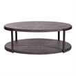 Pemberly Row 3 Piece Oval Cocktail and Tiered End Table Set in Gray