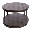 Pemberly Row 3 Piece Oval Cocktail and Tiered End Table Set in Gray
