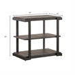 Pemberly Row 3 Piece Oval Cocktail and Tiered End Table Set in Gray