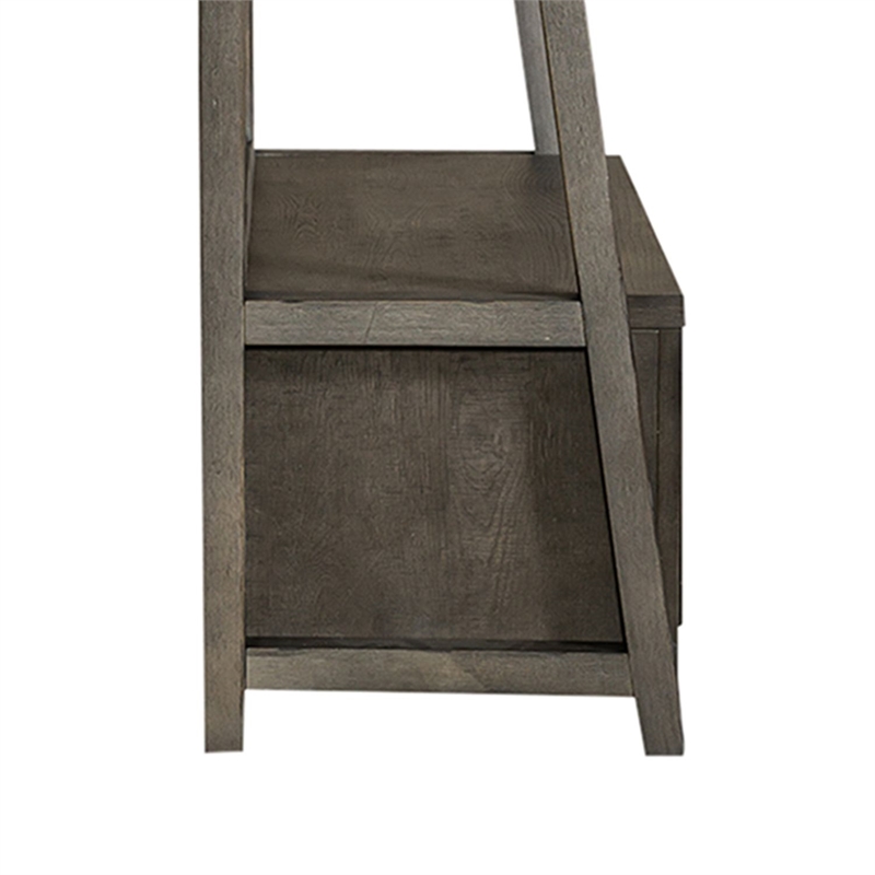 Pemberly Row 2 Piece Mirror Hall Tree with Storage Drawer in Dusty Charcoal