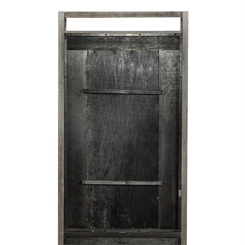 Pemberly Row 2 Piece Mirror Hall Tree with Storage Drawer in Dusty Charcoal