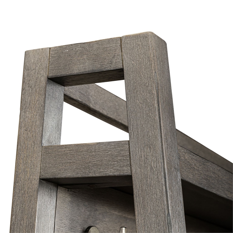 Pemberly Row 2 Piece Mirror Hall Tree with Storage Drawer in Dusty Charcoal