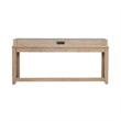 Pemberly Row Console Bar Table with Tile Top and Charging in Nutmeg Oak Wood